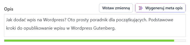 Opis SEO w Yoast SEO